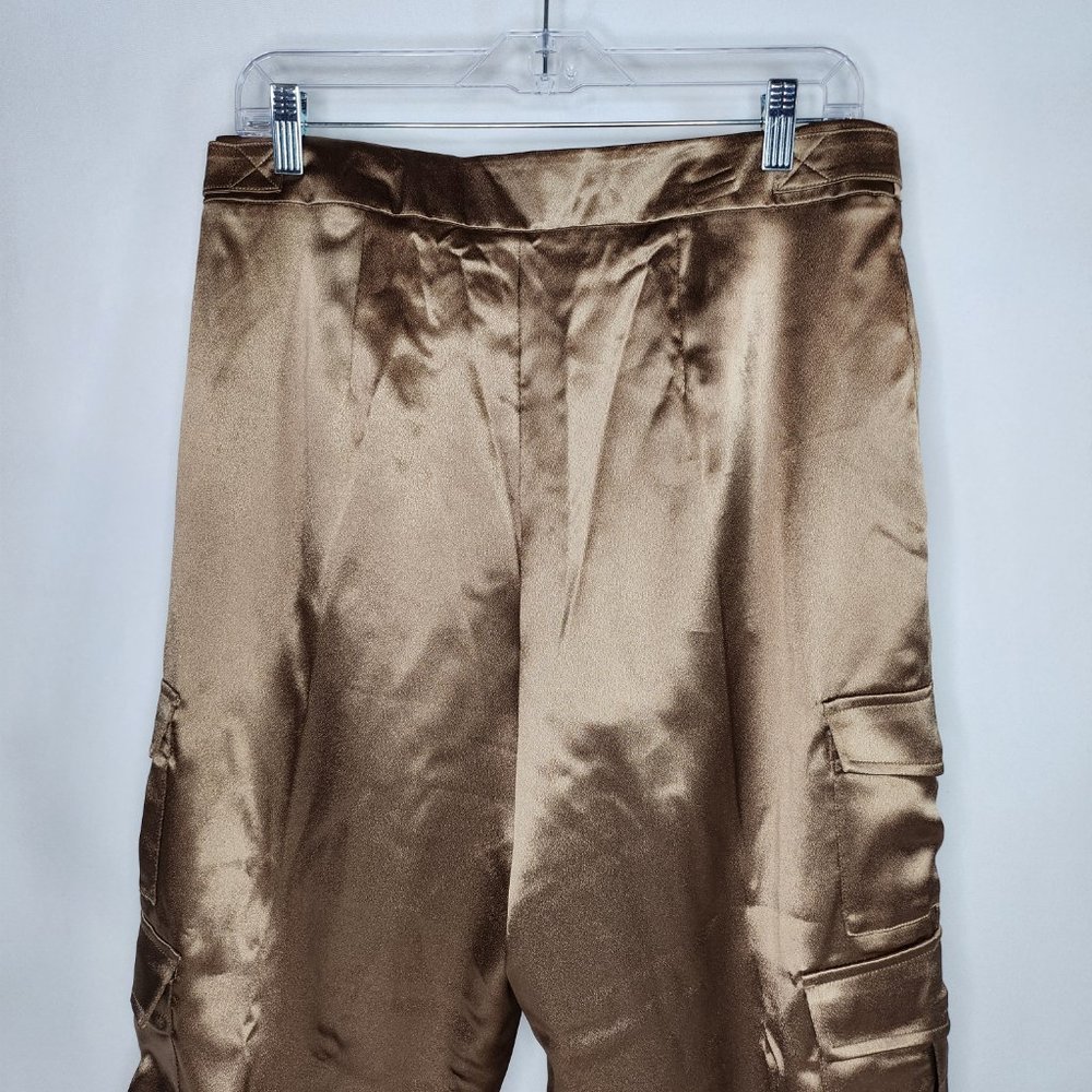 Women's "Muddy Brown" High-Rise Satin Cargo Pants - A New Day - Picture 5 of 7